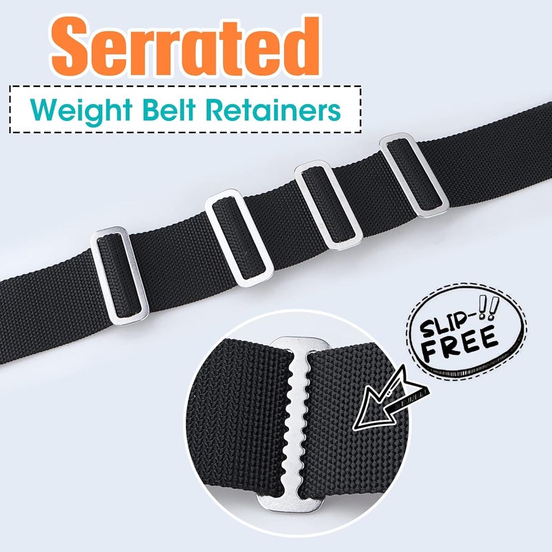 Dawitrly 4Pc Scuba Weight Belt Keepers, 316 Stainless Steel 2′ Diving Webbing Belt Slide Stopper Weight Retainer Clips with Teeth for Standard 2" (5cm) Webbing Belts - Image 4